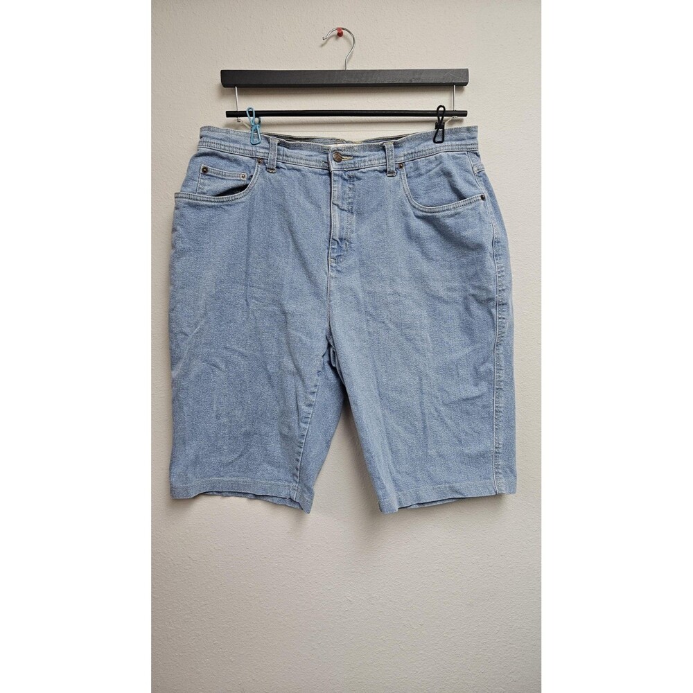Bill Blass Denim Bermuda Shorts Womens 16 Stretch 5-Pocket Zip Fly Casual